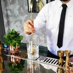 Barlöffel Dreizack | 40 cm - Gold