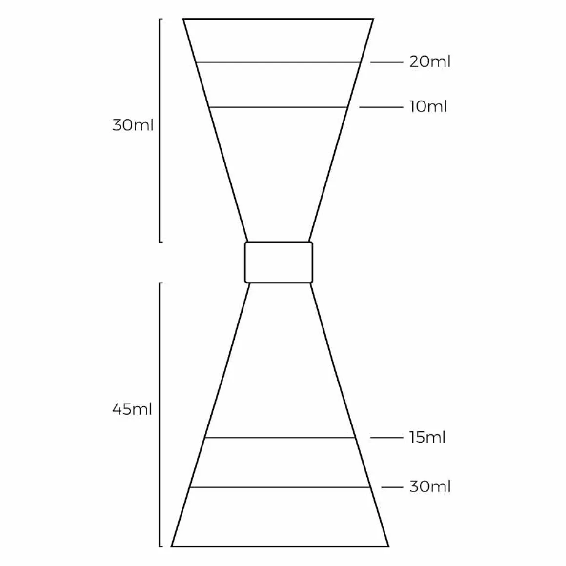 Barmaß Mr. Slim | 30/45 ml - Silber mit Goldring