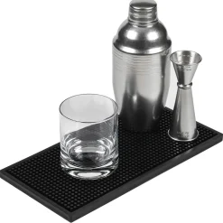 Barmatte Gummi stabil | Schwarz - 30x15 cm