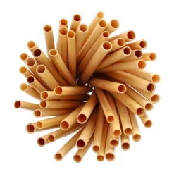 Bio-Strohhalm aus Schilf | Ø 7 mm x 15 cm - Papstar Pure (100 Stk)