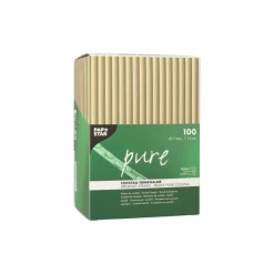 Bio-Strohhalm aus Schilf | Ø 7 mm x 15 cm - Papstar Pure (100 Stk)