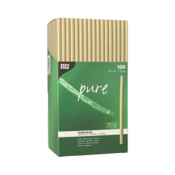 Bio-Strohhalm aus Schilf | Ø 7 mm x 20 cm - Papstar Pure (100 Stk)