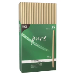 Bio-Strohhalm aus Schilf | Ø 10 mm x 25 cm - Papstar Pure (50 Stk)