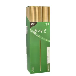 Bio-Strohhalm aus Stroh | Ø 4 mm x 23 cm - Papstar Pure (150 Stk)