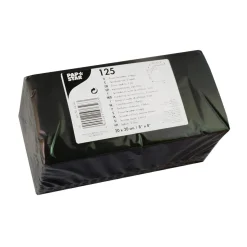 Cocktail-Serviette 20x20 cm | Schwarz – ¼ Falz – 2-lagig (125 Stk)
