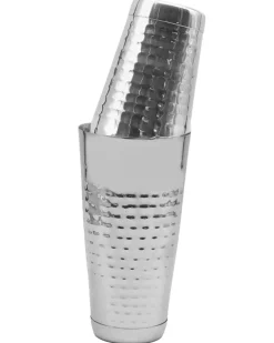 Cocktailshaker Tin-in-Tin | mit Bodenkappen - gehämmert