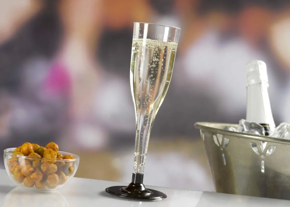 Einweg-Sektgläser glasklar 0,1l | Ø 5 cm x 17,5 cm - Papstar (20 Stk)