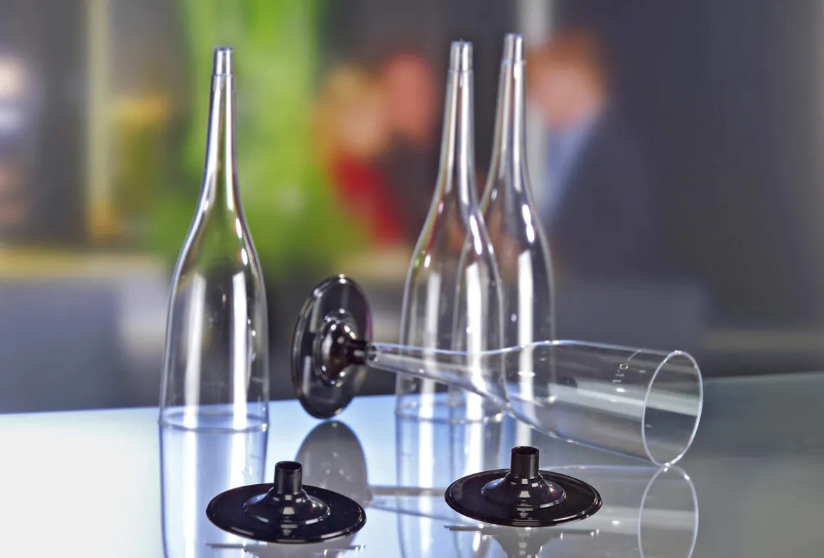 Einweg-Sektgläser glasklar 0,1l | Ø 5 cm x 17,5 cm - Papstar (20 Stk)