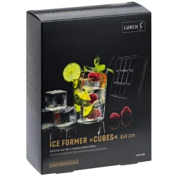 Eiswürfelform mit Deckel – Platin Silikon – Lurch | 12 x 4 cm