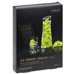 Eiswürfelform mit Deckel – Platin Silikon – Kugeln | 20 x 3 cm