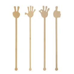Getränke-Quirle "Hands" | Bambus - 21 cm - Papstar Pure (100 Stk)