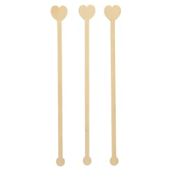 Getränke-Quirle "Heart" | Bambus - 20 cm - Papstar Pure (100 Stk)