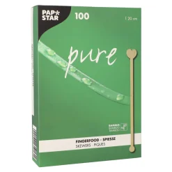 Getränke-Quirle "Heart" | Bambus - 20 cm - Papstar Pure (100 Stk)