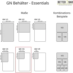 GN 1/6 Behälter - Edelstahl - GN Essentials | 10 cm