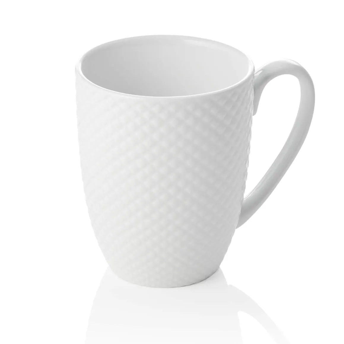Kaffeetasse Karomuster | Weiß - 300 ml (4 Stk)