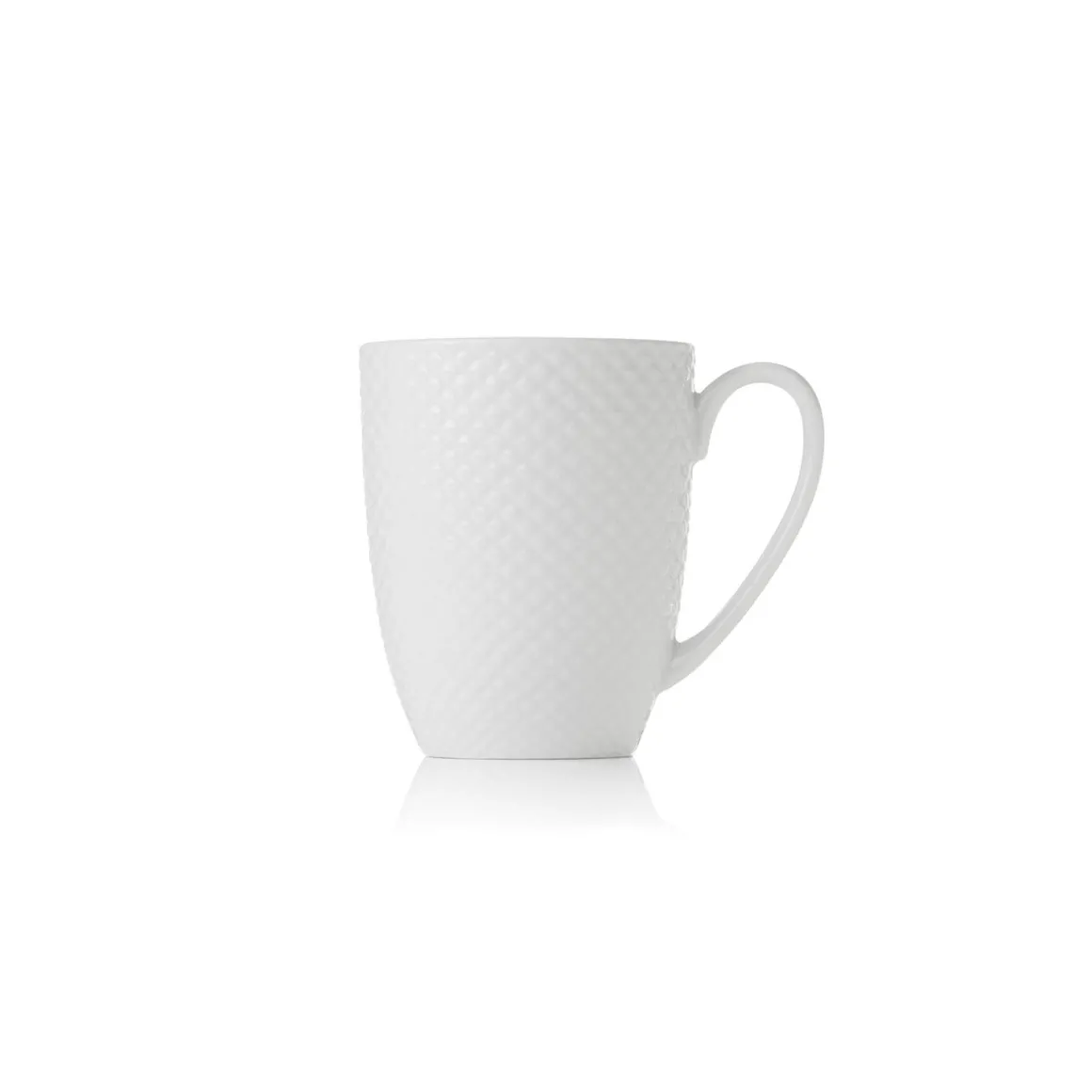 Kaffeetasse Karomuster | Weiß - 300 ml (4 Stk)
