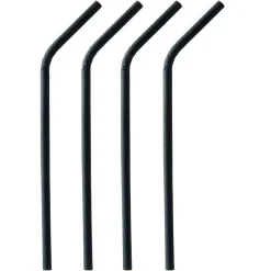Papierstrohhalm biegbar | Schwarz - Ø 6 mm x 22 cm - Papstar Pure (100 Stk)
