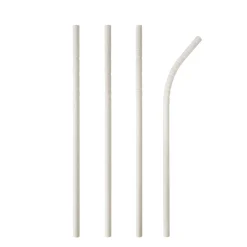 Papierstrohhalm biegbar | Weiß - Ø 6 mm x 22 cm - Papstar Pure (100 Stk)