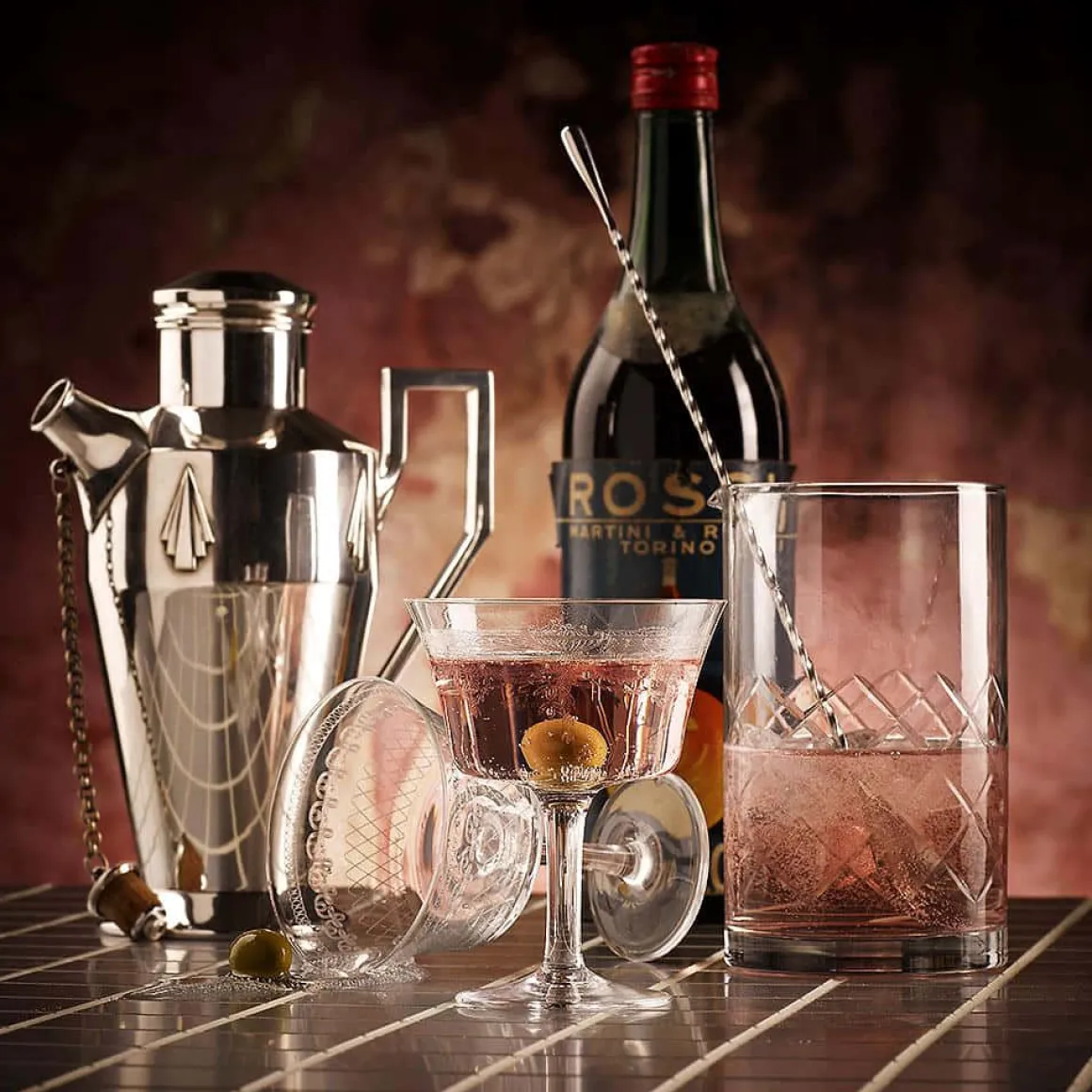 Rührglas - Rautenmuster | 700 ml - handgeschliffen