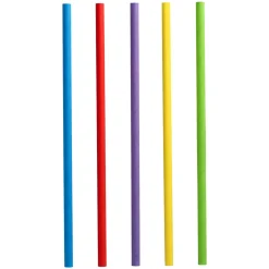 Shake Papier-Trinkhalm | Bunt - Ø 8 mm x 25 cm - Papstar Pure (100 Stk)