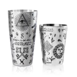 Tin-in-Tin Cocktail Shaker - Yokai Tattoo | Alchemy verziert