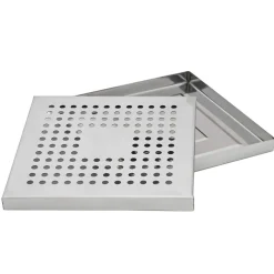 Tropfblech quadratisch - Edelstahl | 15 cm - Silber