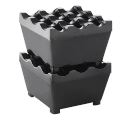 Windaschenbecher schwer | stapelbar - schwarz - 7,5 cm