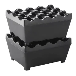 Windaschenbecher schwer | stapelbar - schwarz - 9,5 cm